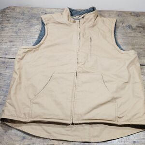 Steelton Work Wear Sz XXL Duck Vest Brown Sherpa Lined Canvas Pockets